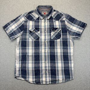 Desert Son by Flag & Anthem Plaid Button Up Shirt Men’s L Blue White